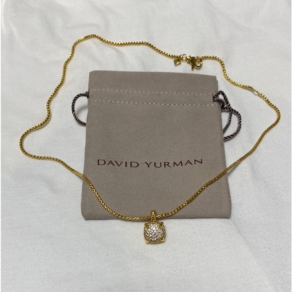 David Yurman Gold Necklace with Diamond Pendant - Picture 1 of 4